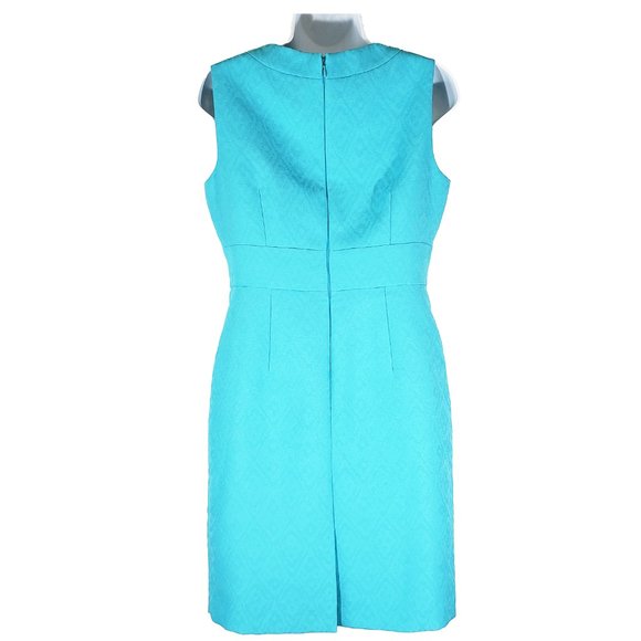 Tahari Arthur S. Levine Turquoise Blue Dress Women's Size 6 - Picture 4 of 16